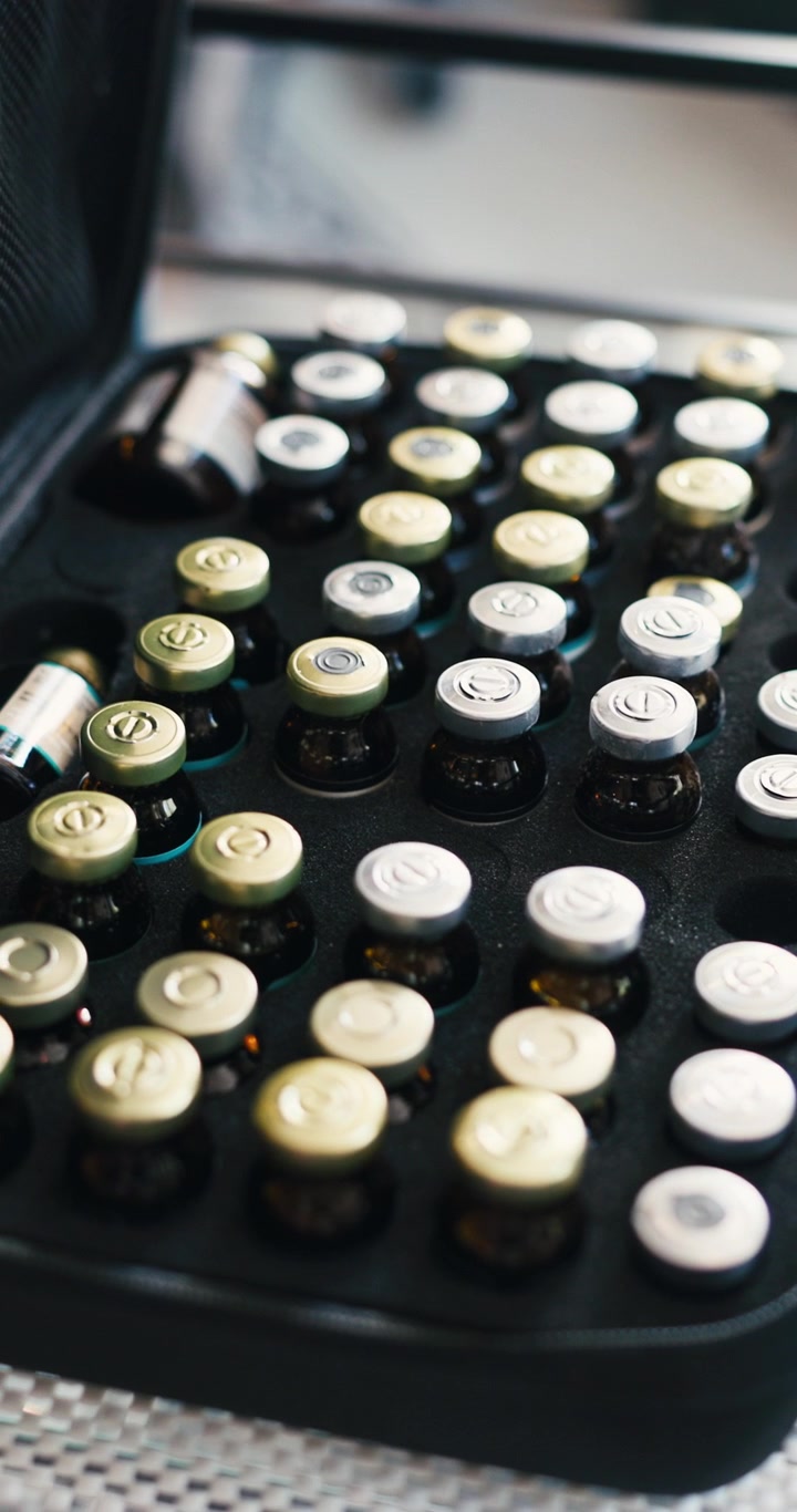Collection of Medical Vials in a Protective Carrying Case