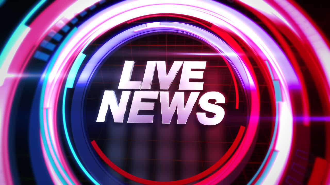 noticias en vivo con elementos hud en el estudio de noticias