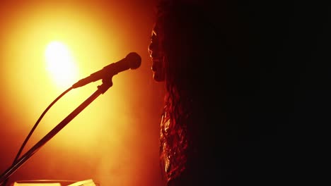 woman singing song while playing electronic keyboard 4k