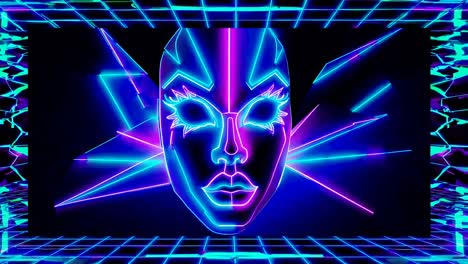 neon cyberpunk mask