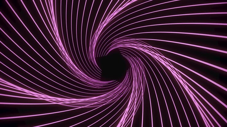 Sfondo astratto con linee colorate rotanti.