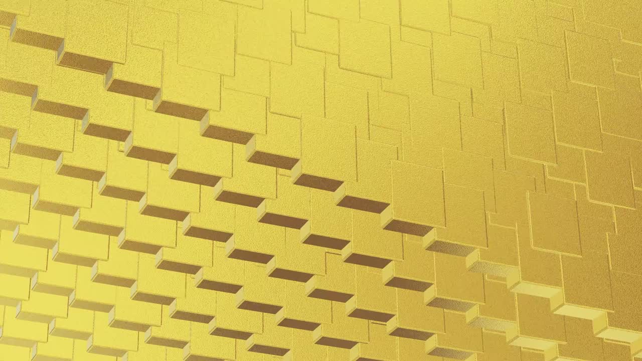 abstracto geométrico fondo dorado azulejos de papel de aluminio textura de bucle sin costura fondo renderizado en 3d