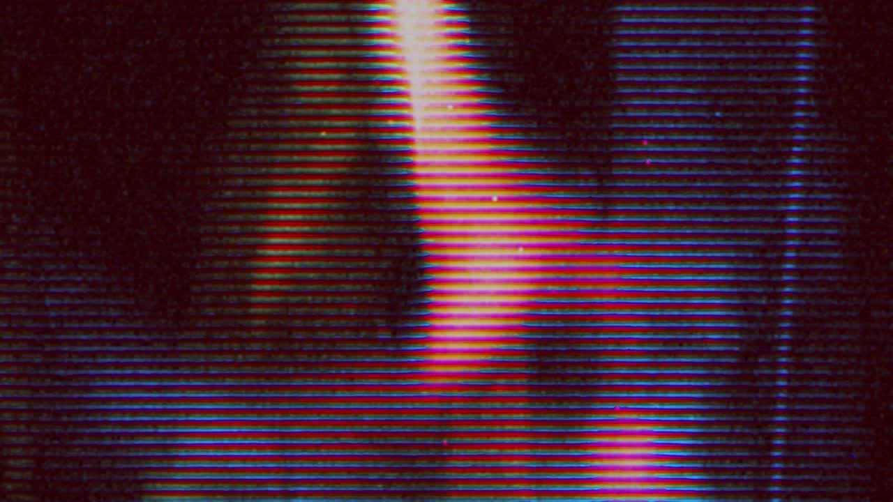 Vintage horror looping film strip melting background. 4K Reel Clutter, Old Tv and film grain noise