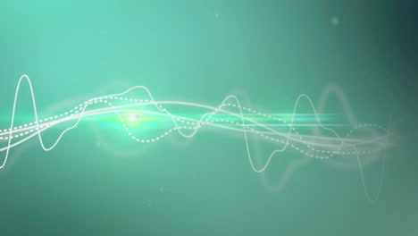 animating sound waves and frequency on green background