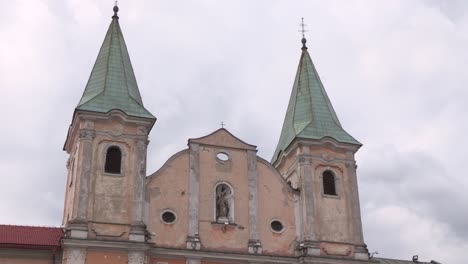 close up of church of zilina at market square, slovakia, europe