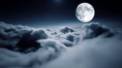 full moon above the clouds at night