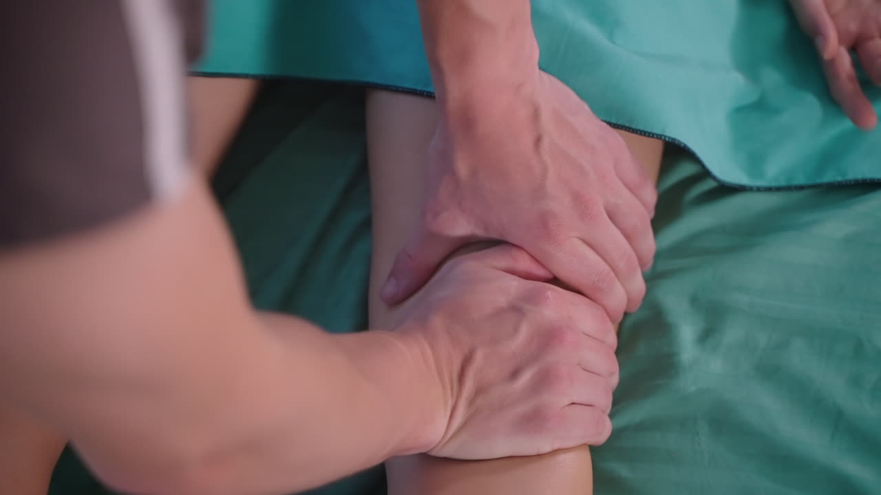 sesión de masaje de piernas