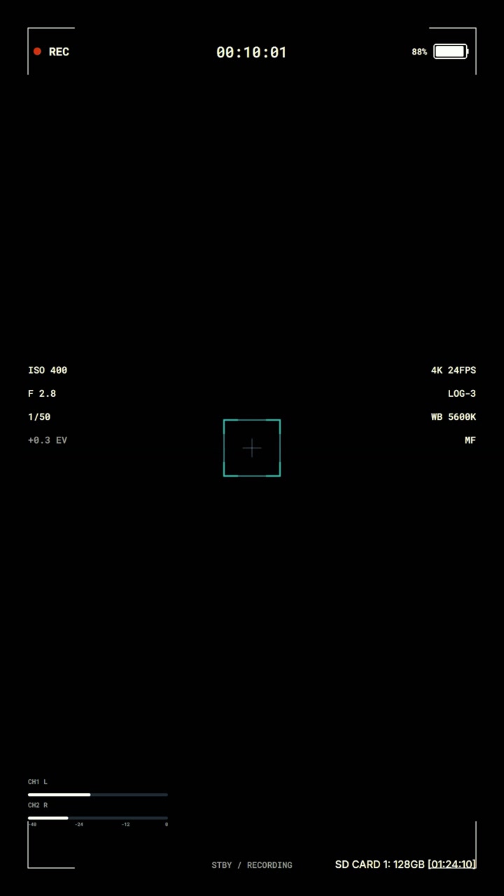 Digital Camera Viewfinder Interface with Recording Overlay