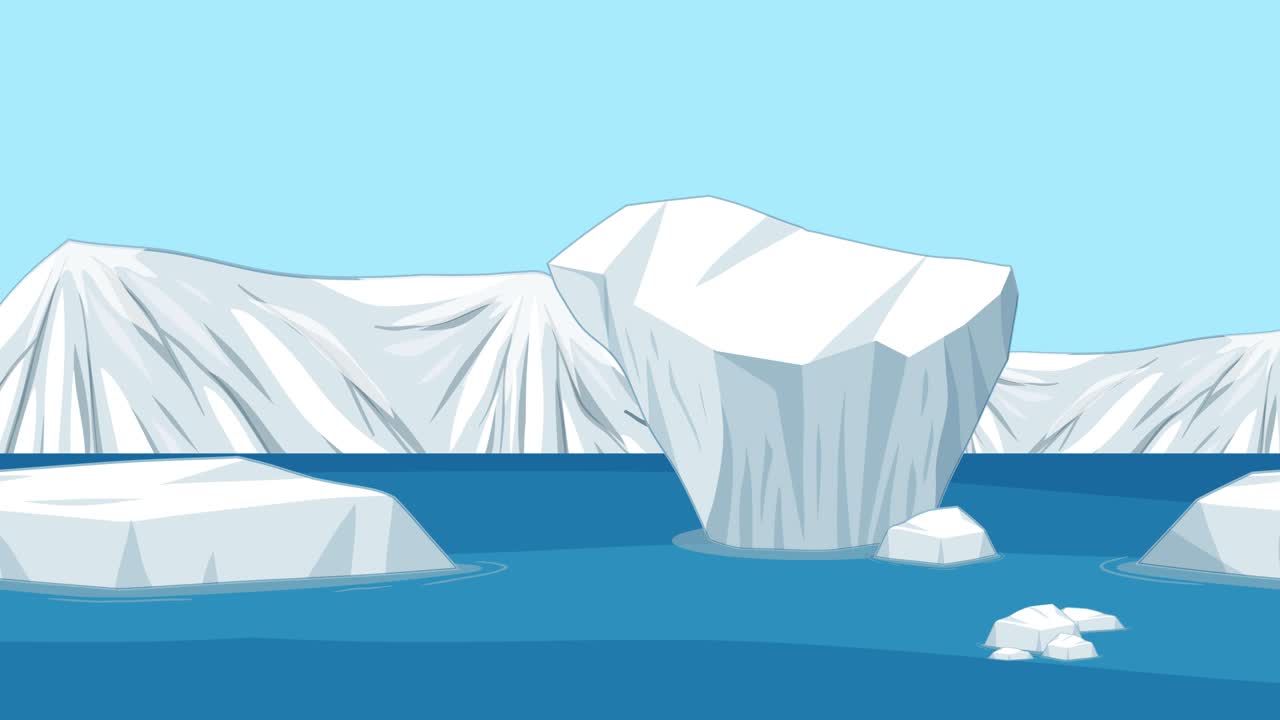 Arctic Landscape with Icebergs