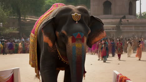 decorated elephant at a cultural festival in india