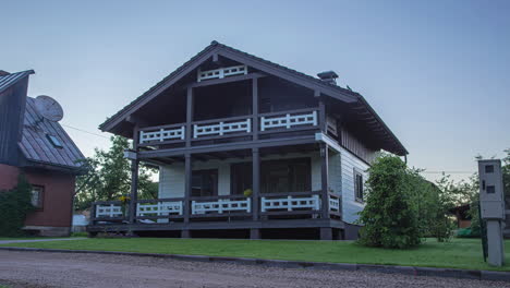 beautiful big private estate in early morning time lapse