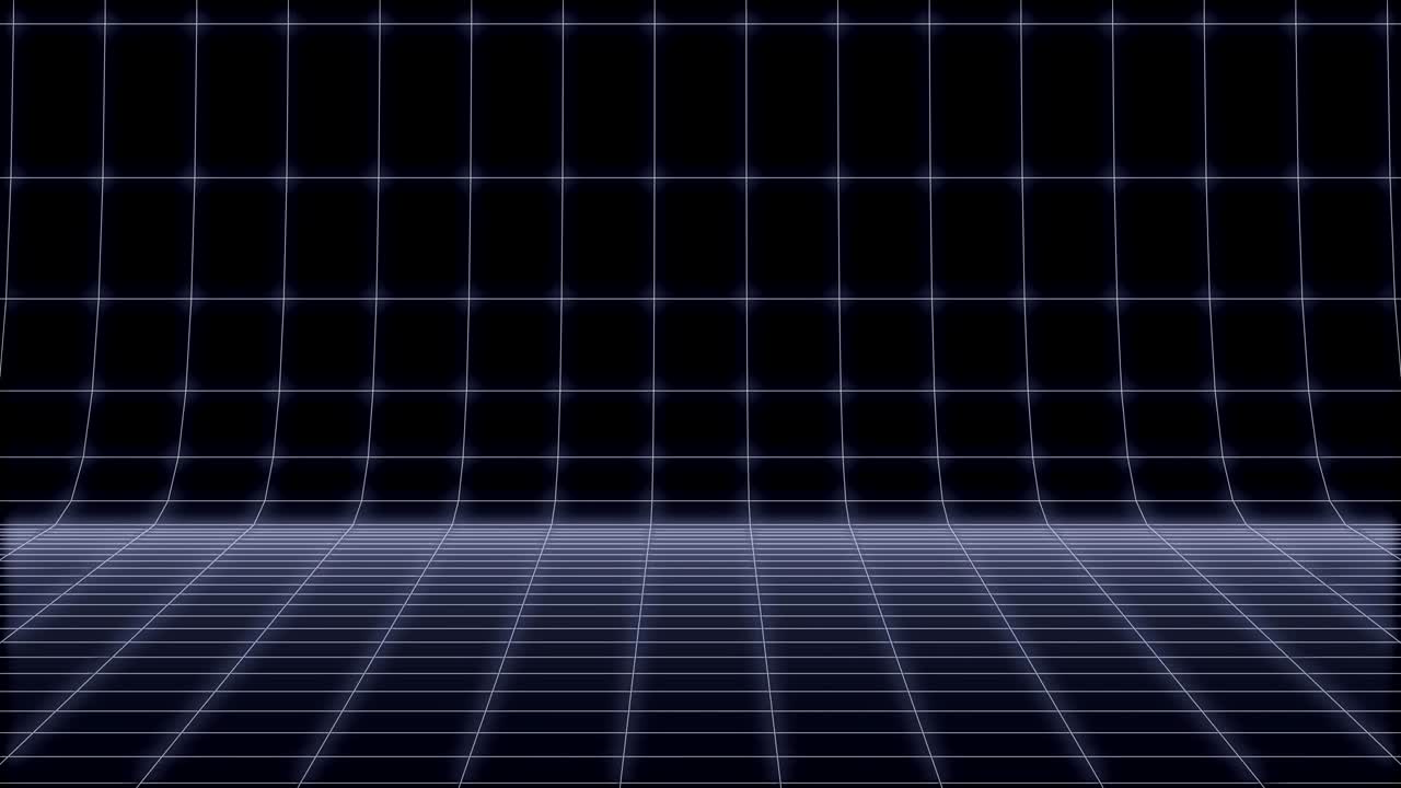 80년대 레트로 네온 둥근 네트워크 배경 루프 3d 렌더링