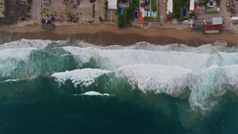 Waves With Foam Splashing In Punta Perula Beach In Mexico - Drone Shot