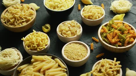 different kinds of macaroni put in bowls