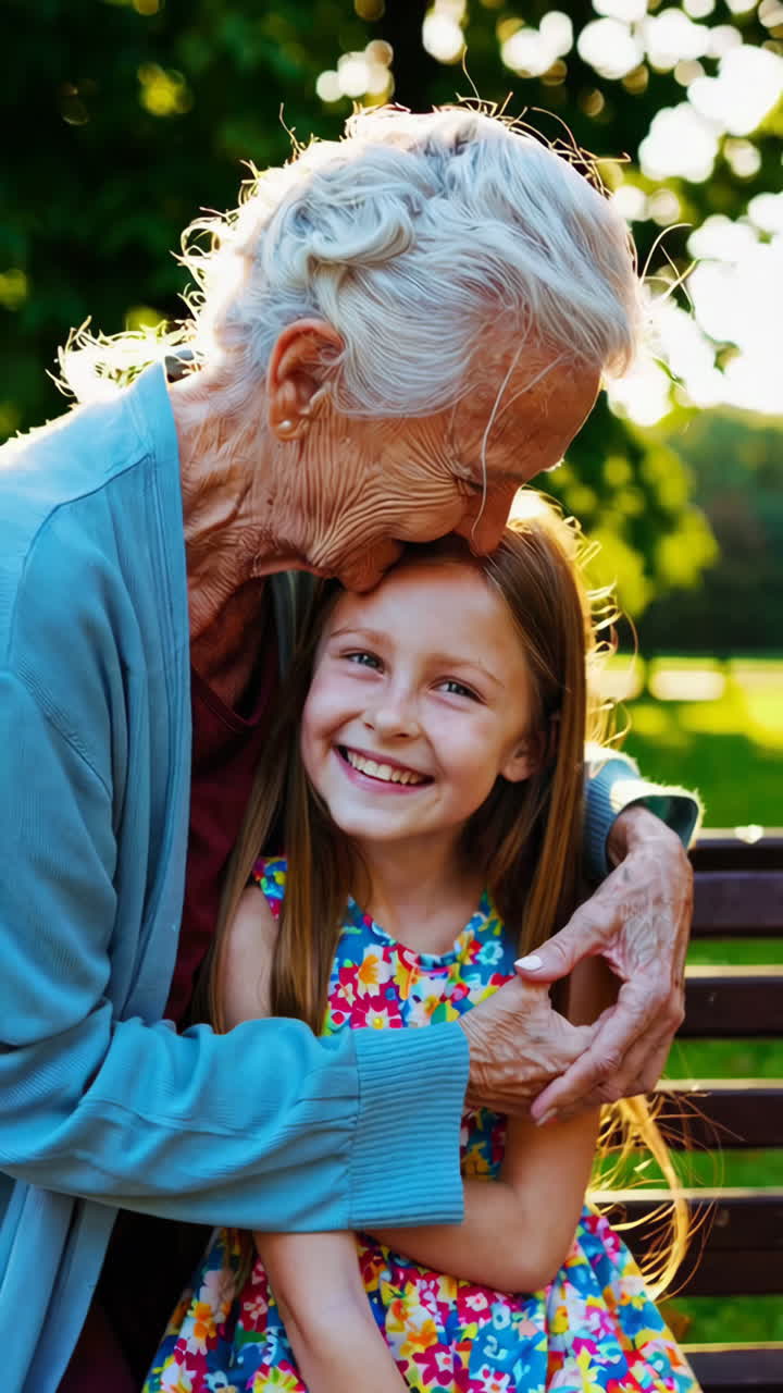 Nonna e nipote che si godono il tempo insieme al parco