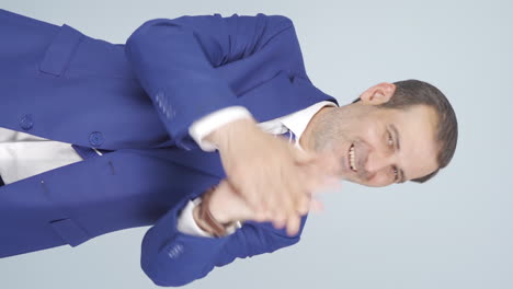 Vertical-video-of-Businessman-clapping.