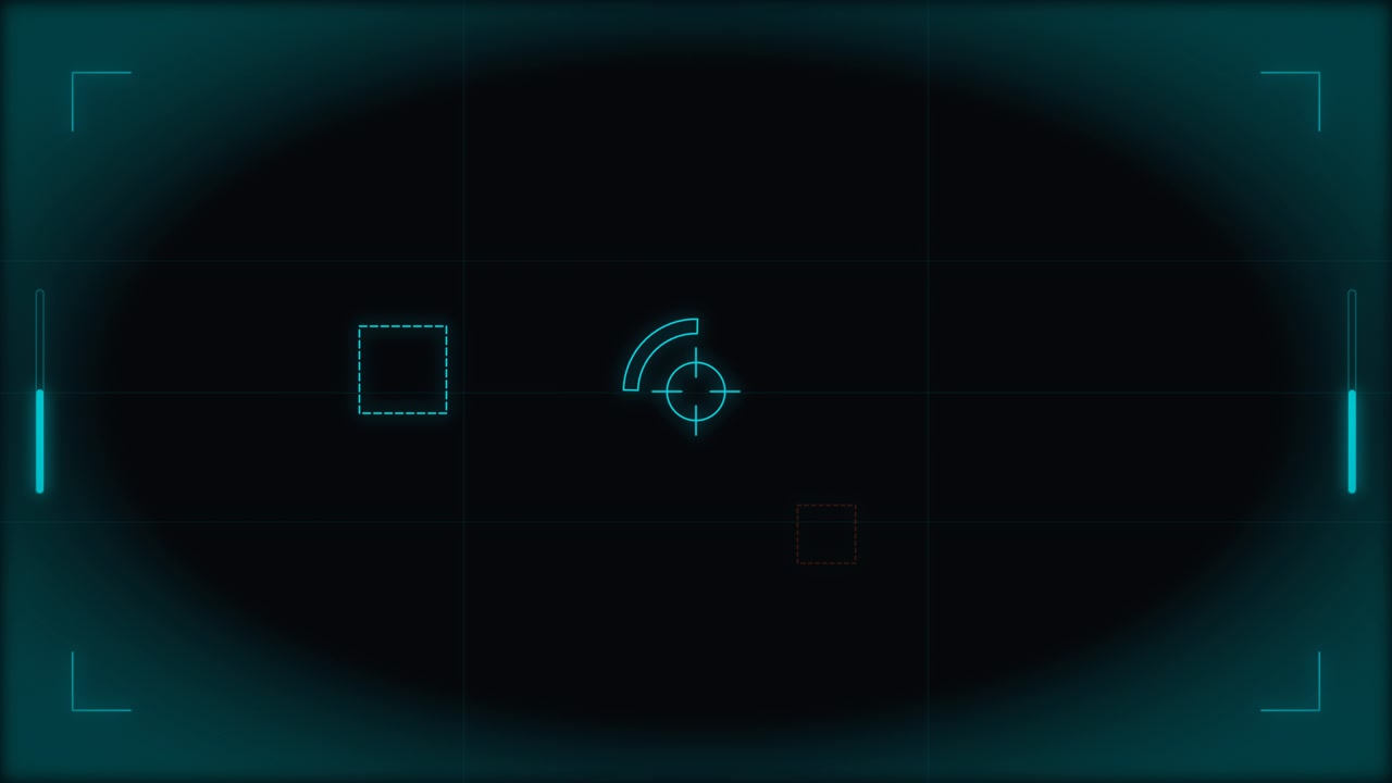 Interface de HUD Digital Futurista com Alvo em Varredura
