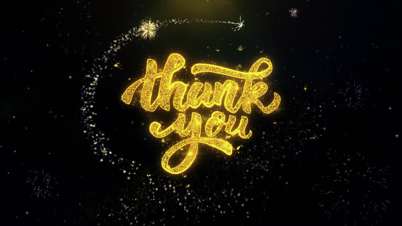 Thank You Graphic with Fireworks
