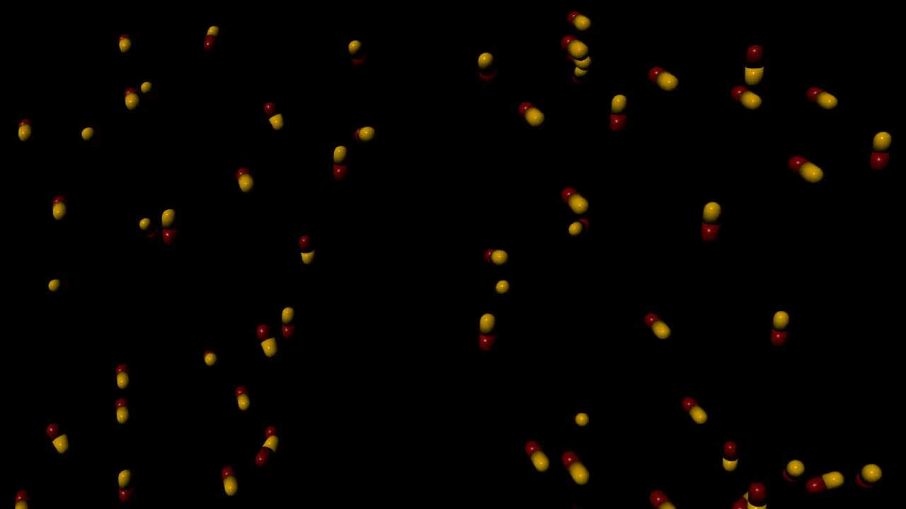 떨어지는 알약의 애니메이션