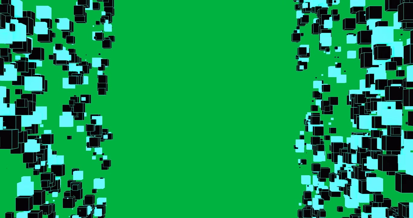 Animation of moving cube walls on transparent background