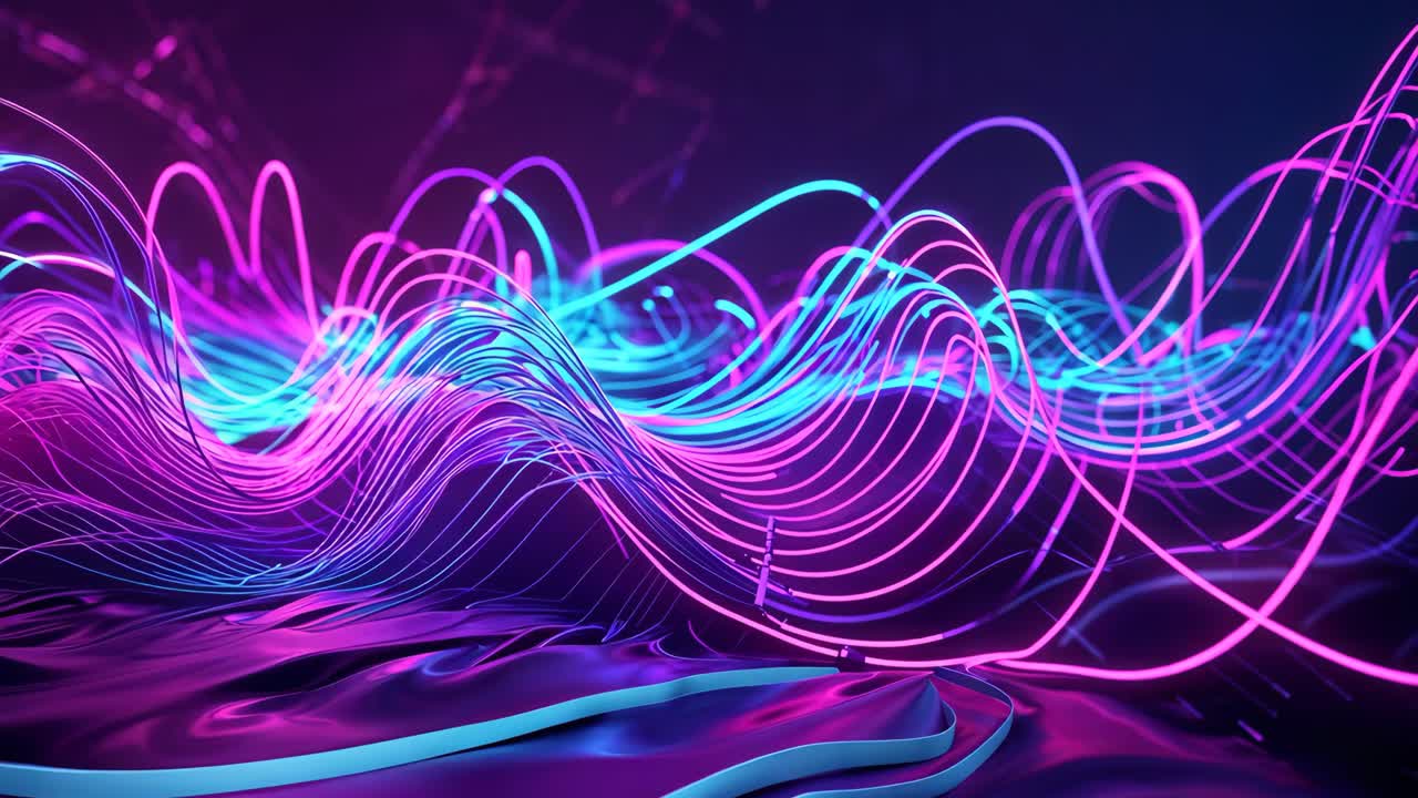 Abstract Neon Glowing Lines