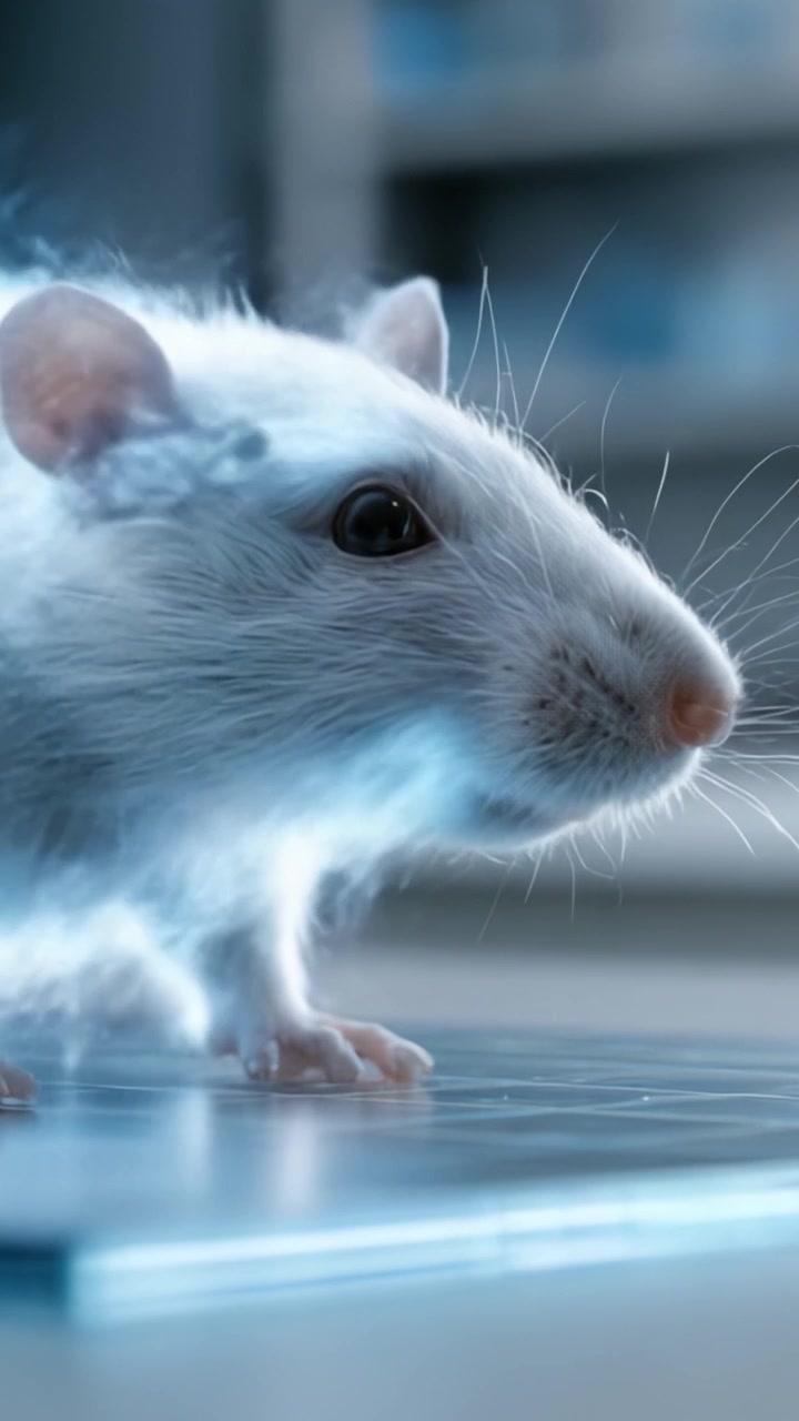 Un'affascinante esplorazione scientifica di un topo circondato da energia elettrica, che cattura le complessità della fisiologia animale e le tecniche di ricerca innovative.