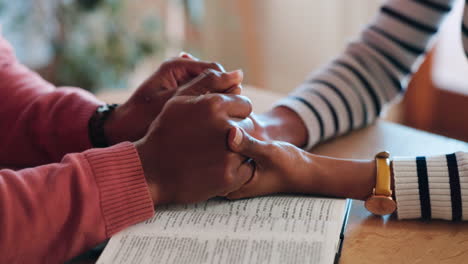 Closeup,-holding-hands-and-bible-for-faith
