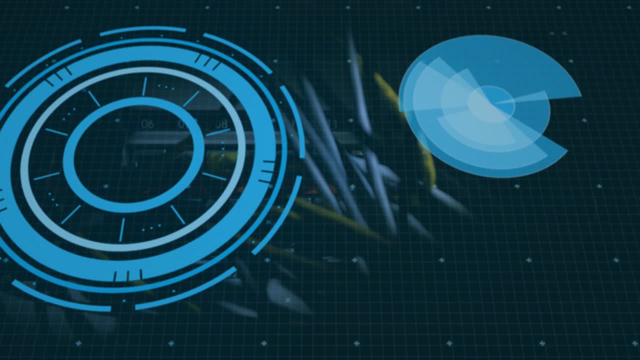 Animation of text with globe and network of connections