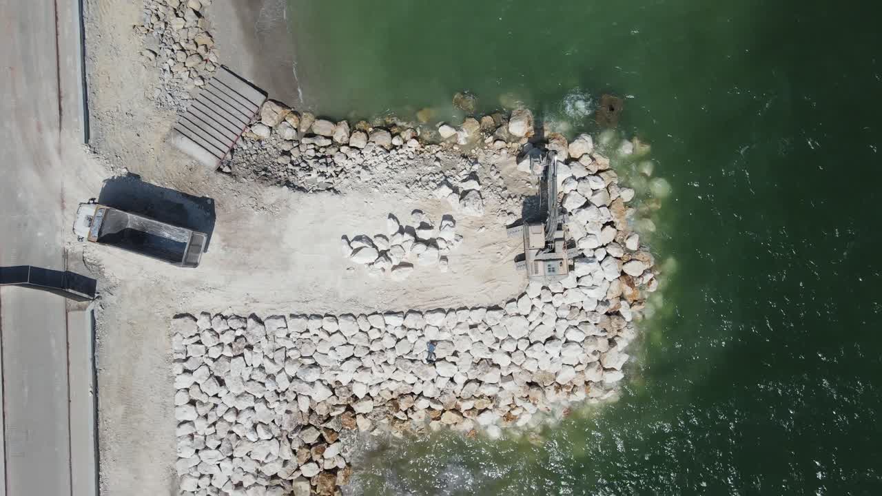 해안 작업 건설 장비