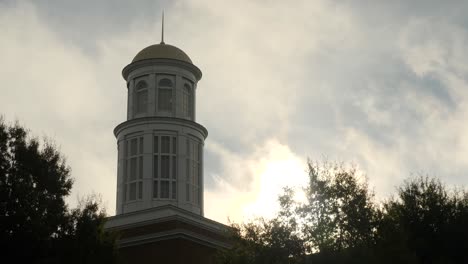 dramatic sunrise during autumn at christopher newport university campus slow motion