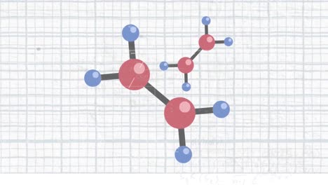 白い背景の分子で数学的方程式のアニメーション