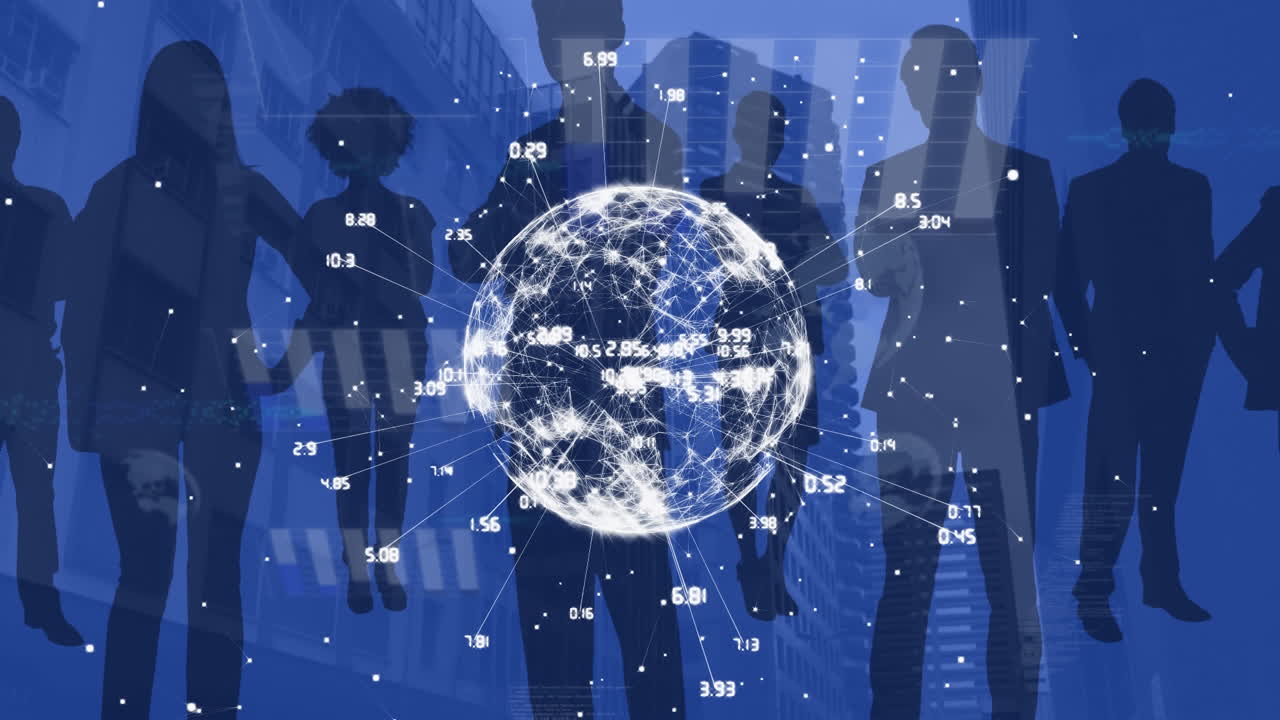 비즈니스 사람들에 대한 연결 네트워크의 전 세계 애니메이션