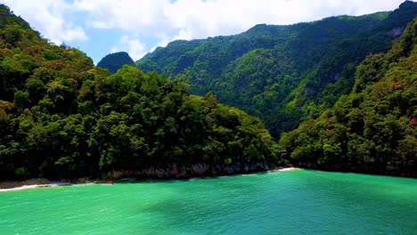 turquoise blue sea surrounded by a set of paradise islands in langkawi malaysia