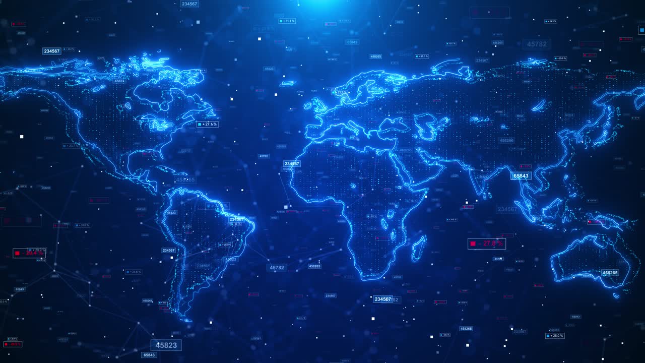 Earth global network blue background modern business and technology circuit board scifi future