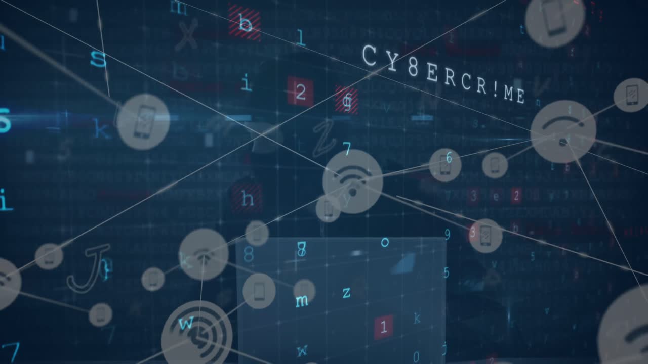 animación de la interfaz digital y la red de conexiones a través de hacker