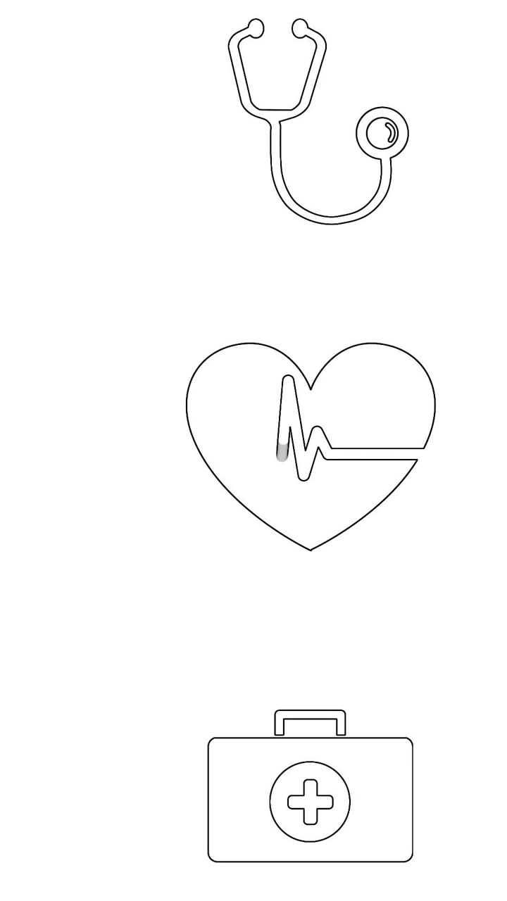 Video verticale: Icona del cuore che pulsa su sfondo bianco con un impulso animato lungo la linea ECG per uso medico
