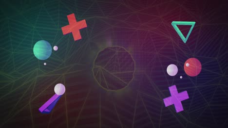 animación de formas abstractas a través de una red de conexiones