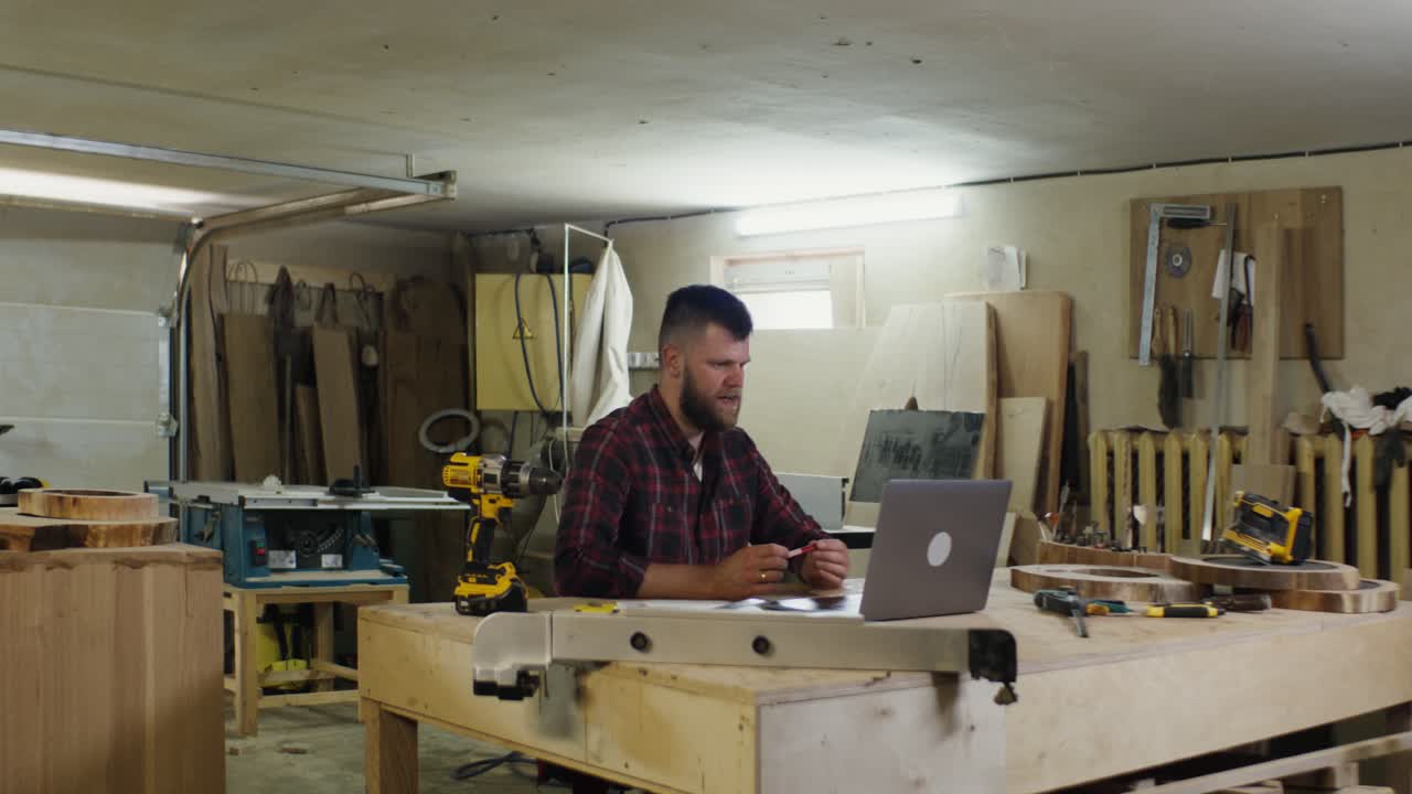Woodworker in a Workshop