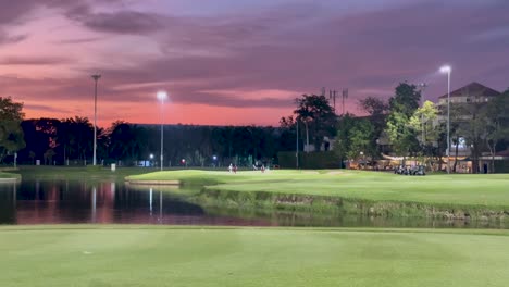 beautiful sunset view at thana city golf