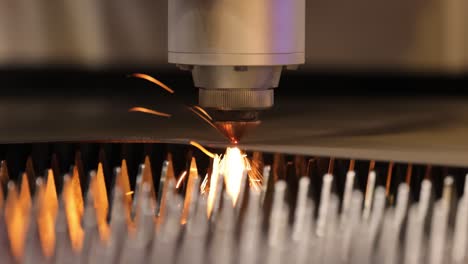 cnc laser cutting of metal, modern industrial technology.