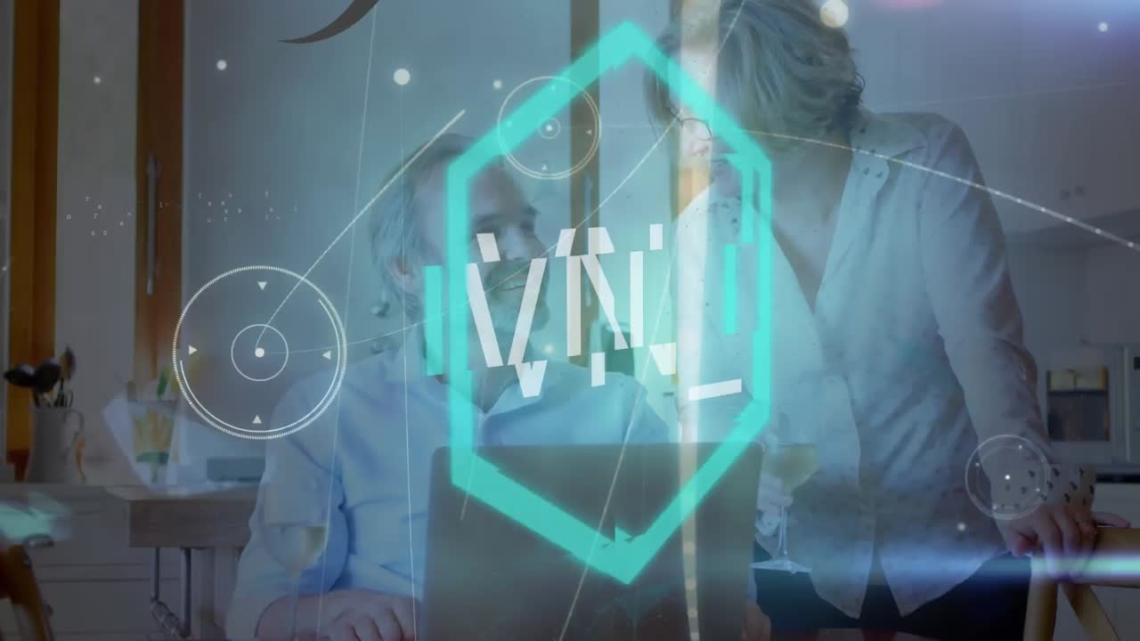 animación del procesamiento de datos financieros sobre diversas personas que trabajan en la oficina