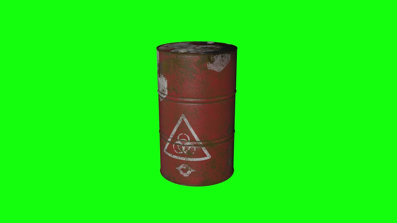 8 animazioni petrolio benzina tamburo serbatoio metallico schermo verde chiave croma 3d