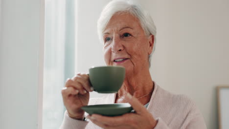 Thinking,-tea-and-a-senior-woman-drinking