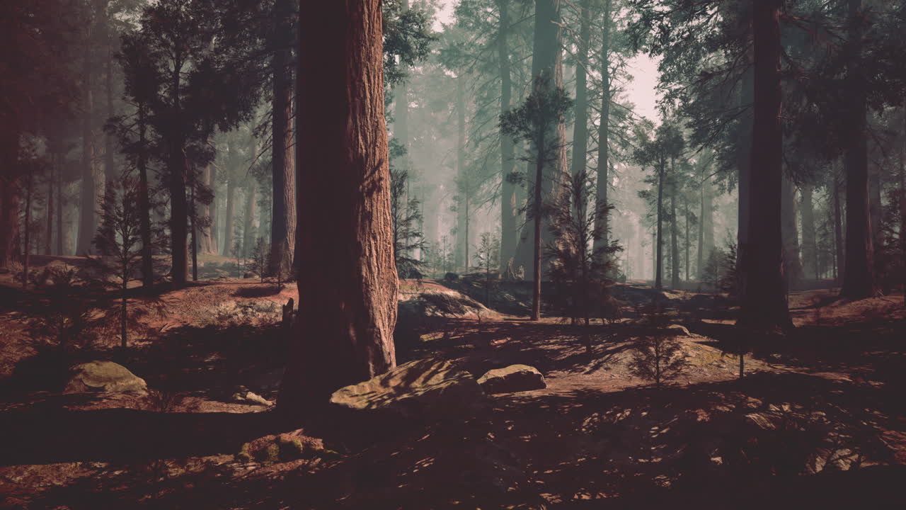 안개 은 나무 숲