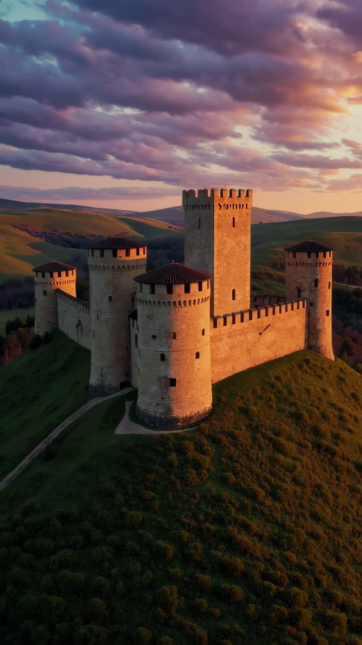 Ancient Fortress at Sunset