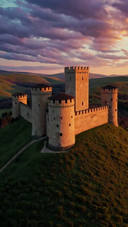 ancient fortress at sunset