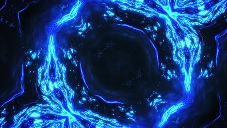 visuales sin fisuras hipnotizantes con fondo de neón ondulado azul en un bucle de vj dinámico