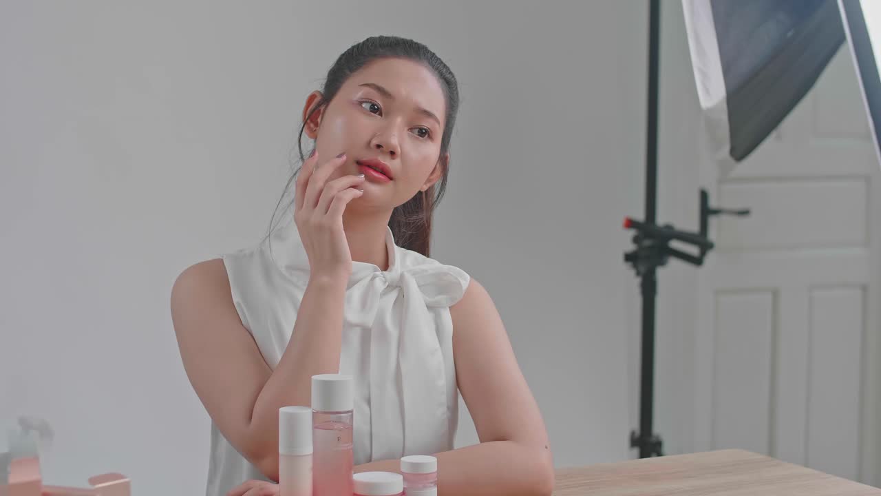 Behind The Scenes On Photo Shoot: Beautiful Asian Model Poses For A Photographer