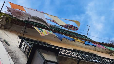 Residents-of-Lisbon-Portugal-hang-their-clothing-from-lines-along-the-balcony