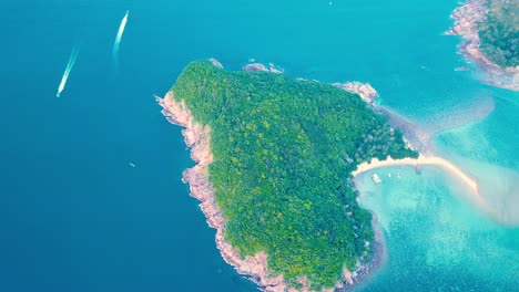 Koh-Ma-Push-In-De-Mae-Haad-Beach-Vista-Aérea-De-Drones-Destino-De-Isla-Tropical-Norte-De-La-Isla-De-Koh-Phangan-Golfo-De-Tailandia